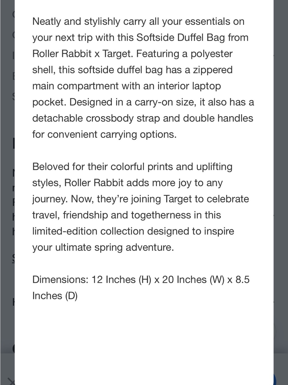 Roller Rabbit X Target Disco
Duffle Bag new 🆕 - Picture 7 of 7
